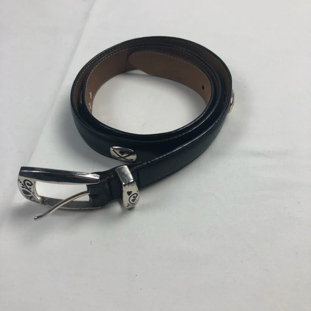 Brighton | Black Leather Belt‎ with Golf Charms